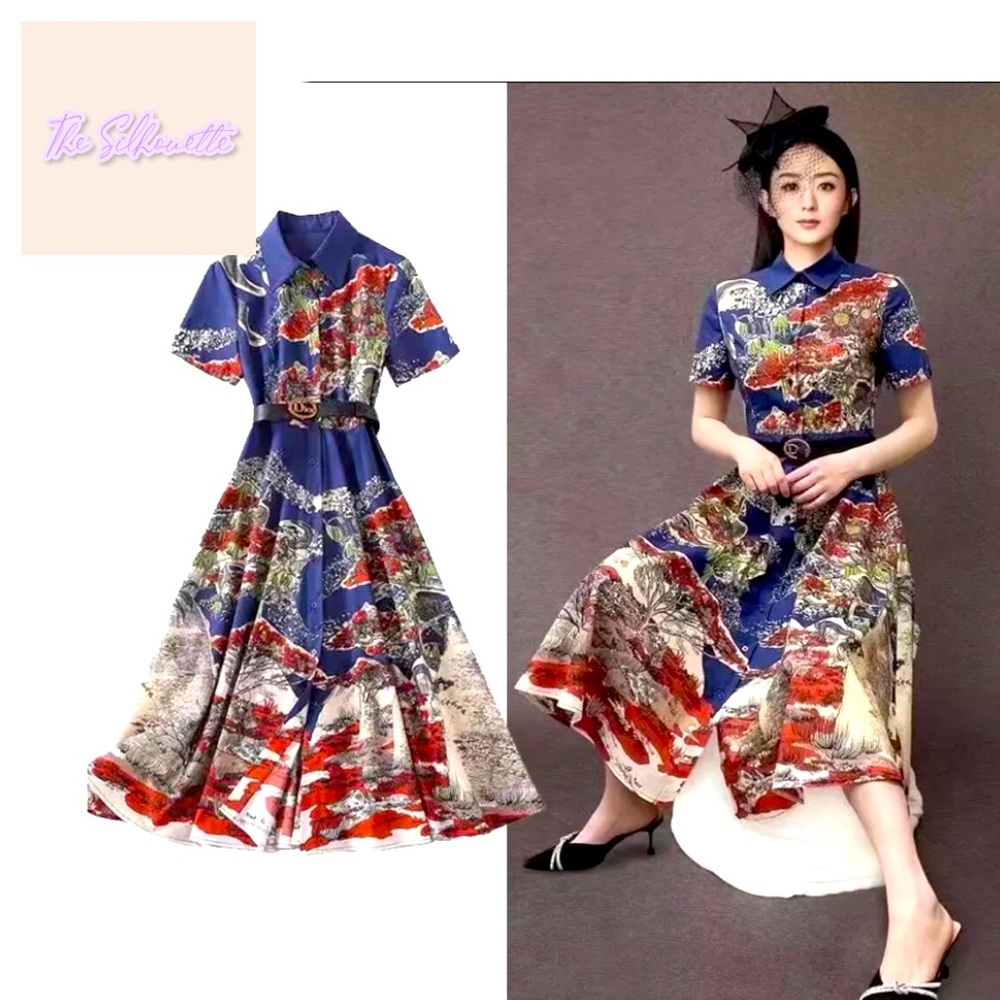 Elegant Dress with Belt